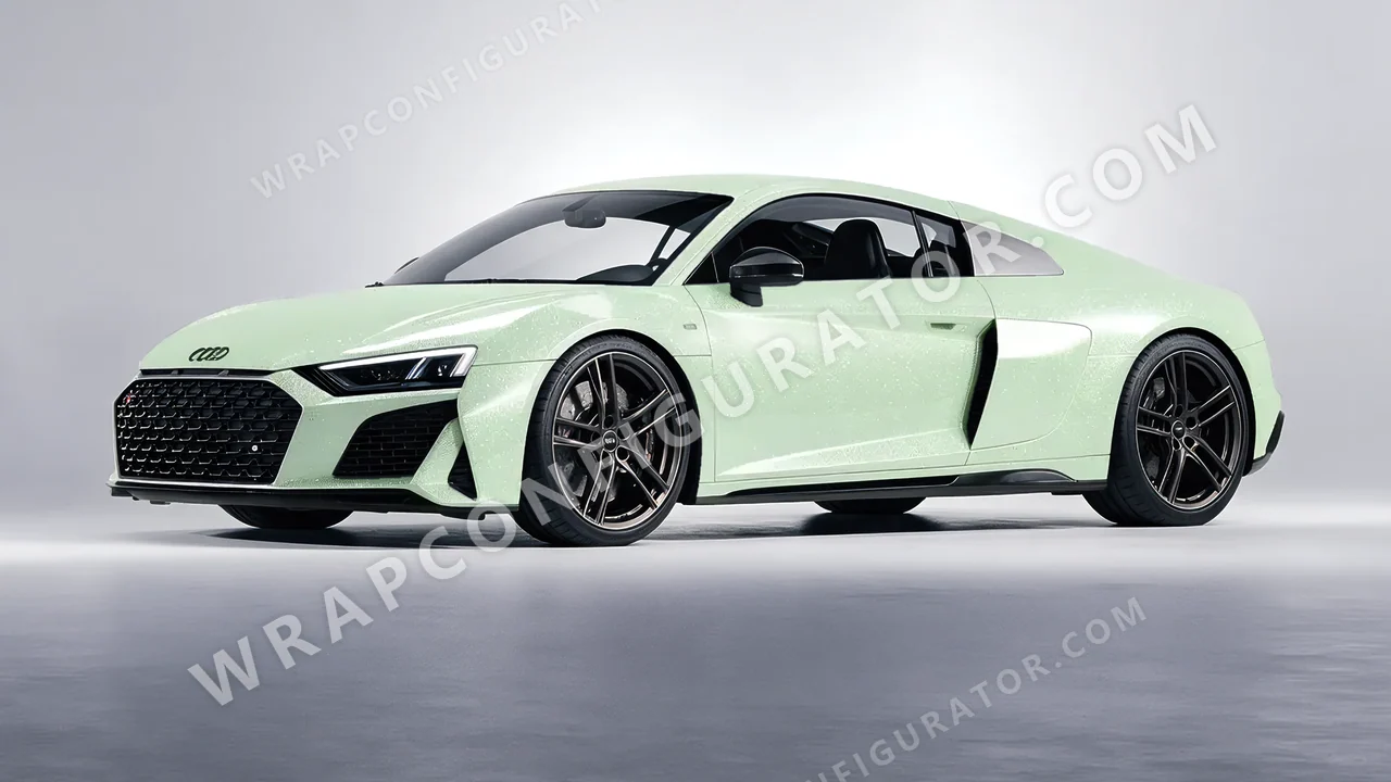 Green Audi R8 2022 wrapped in Colourshield PPF by HyperPro Spring Green GPF08-P