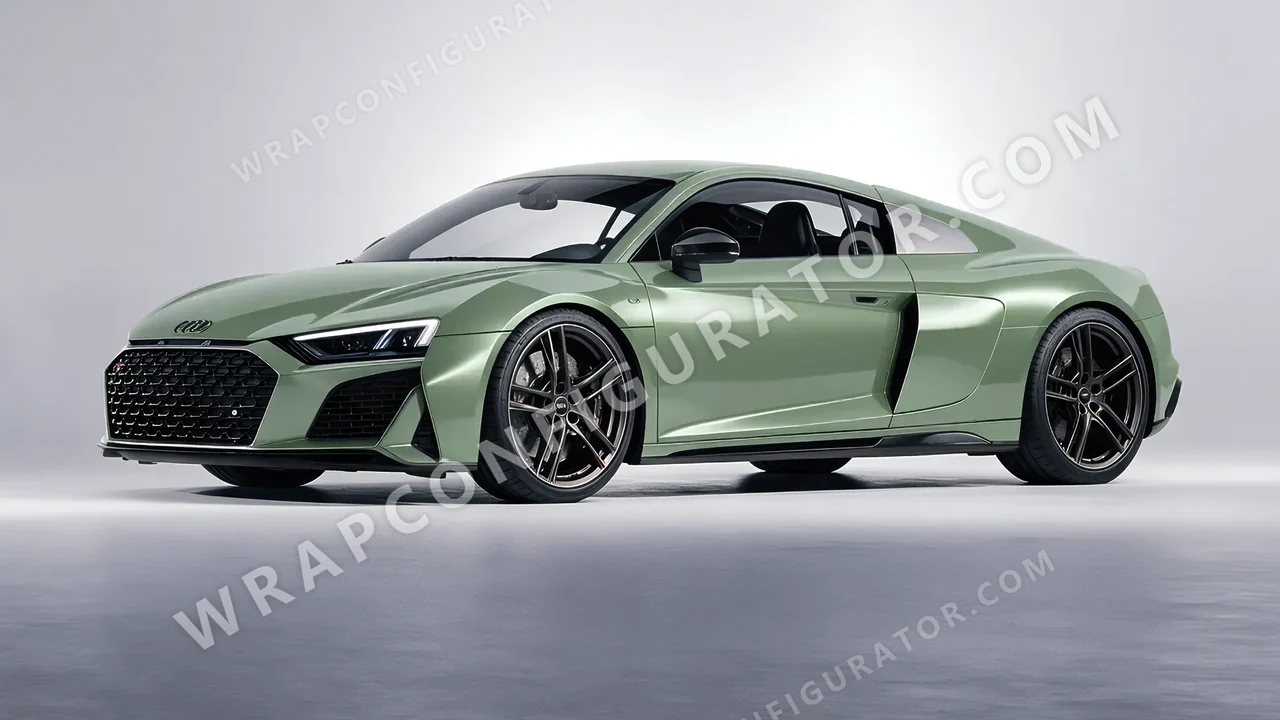 Green Audi R8 2022 wrapped in Colourshield PPF by HyperPro Spring Green HGM69-P