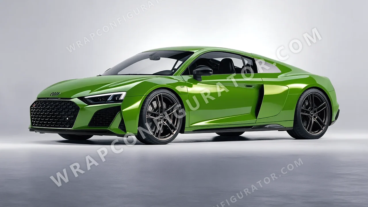 Green Audi R8 2022 wrapped in Inozetek Dynamic PPF Drift HQ Java Green DHQ999