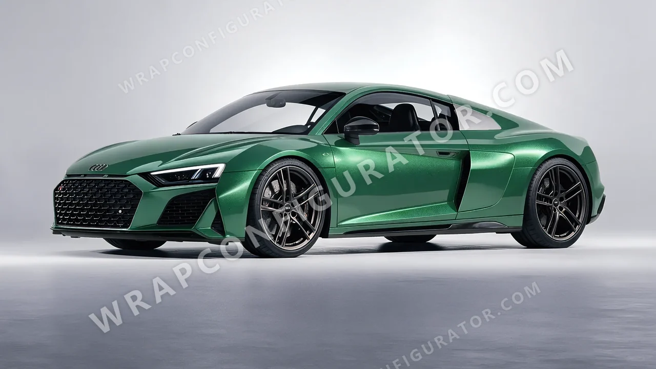 Green Audi R8 2022 wrapped in KPMF Envious Green K75407