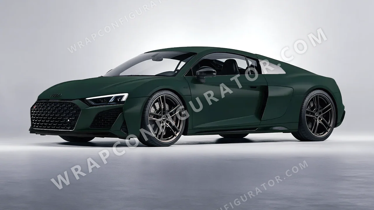 Green Audi R8 2022 wrapped in KPMF Frozen Emerald Matt K75577