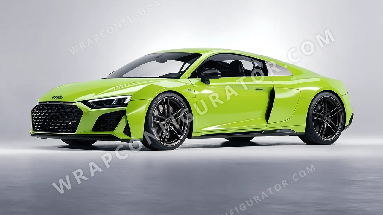 Green Audi R8 2022 wrapped in KPMF Surge Green K75438