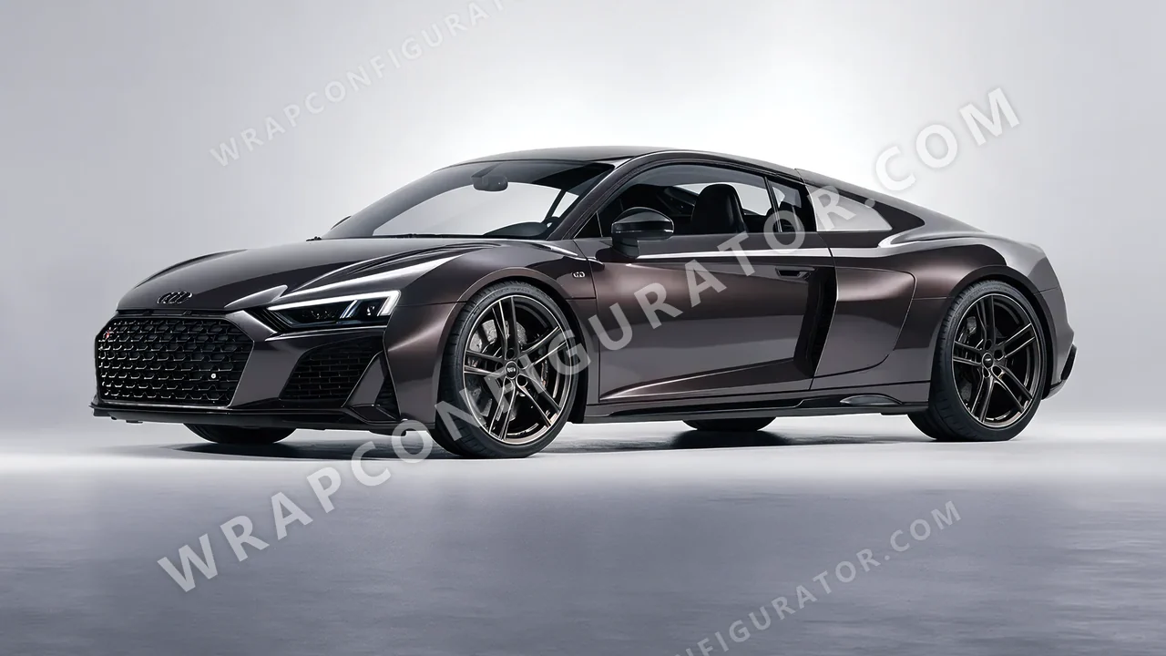 Grey Audi R8 2022 wrapped in 3M Gloss Charcoal Metallic G211