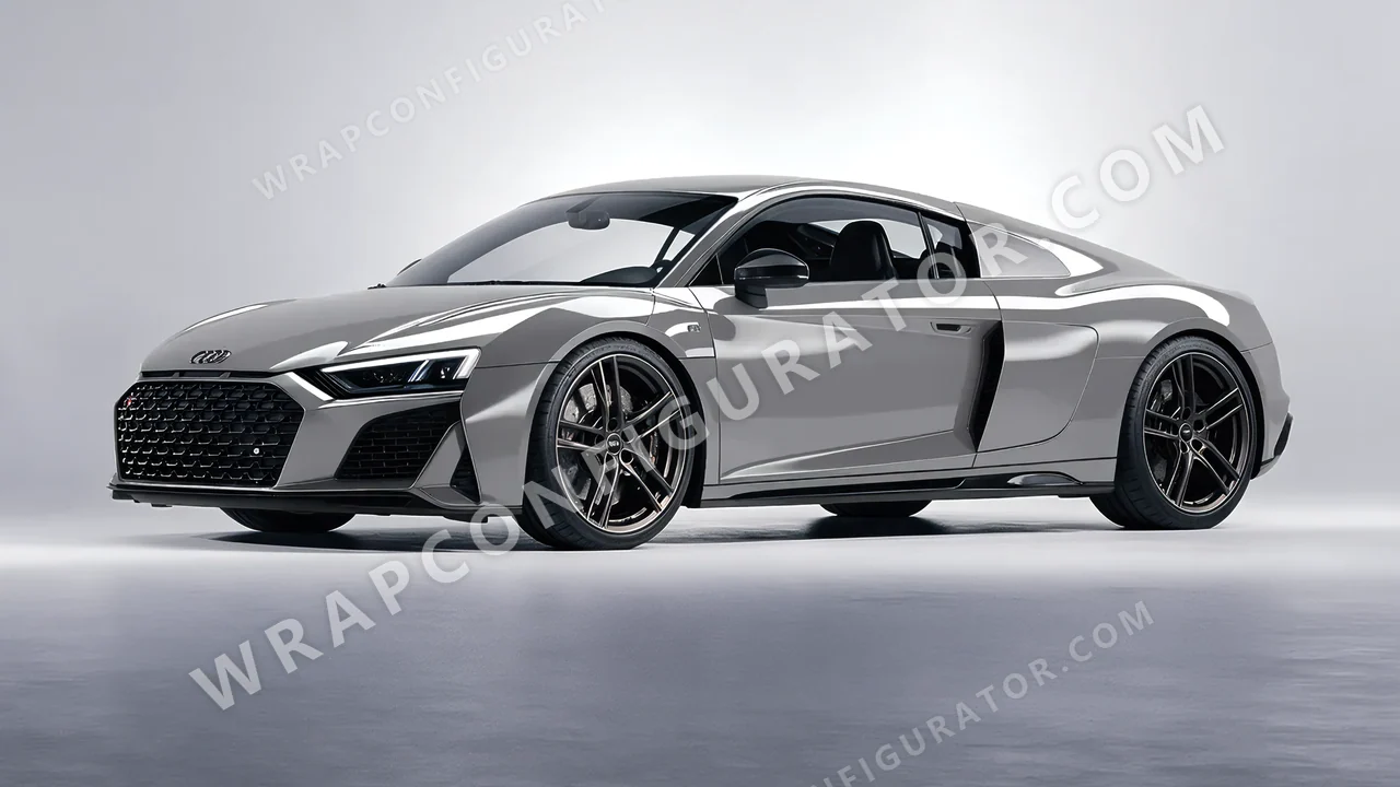 Grey Audi R8 2022 wrapped in 3M Nardo Gray HG61