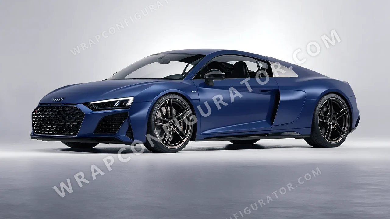 Grey Audi R8 2022 wrapped in 3M Satin Thundercloud S271