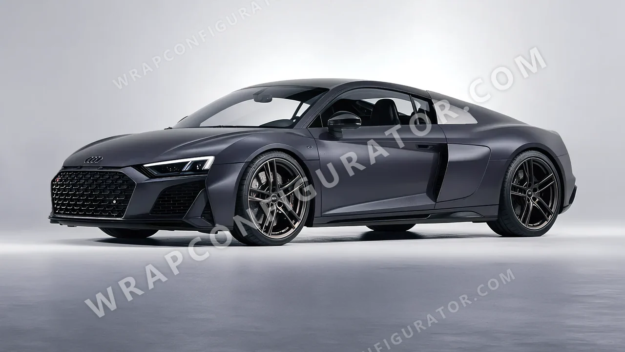 Grey Audi R8 2022 wrapped in Avery Dennison Anthracite SW900-858-M