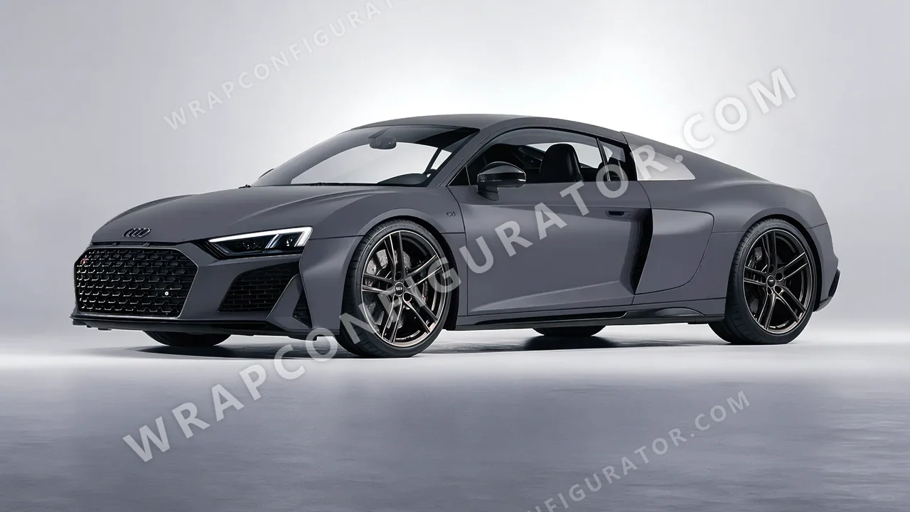 Grey Audi R8 2022 wrapped in Avery Dennison Dark Grey SW900-856-O