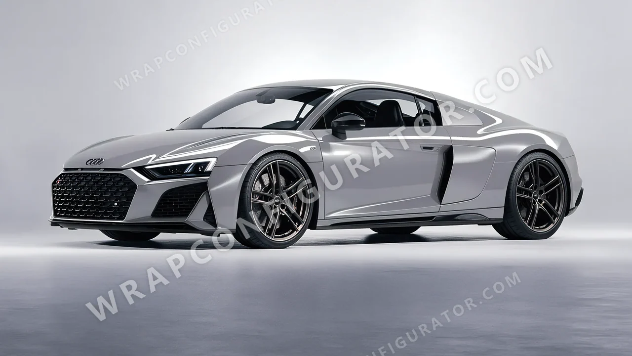 Grey Audi R8 2022 wrapped in Avery Dennison Grey SW900-832-O