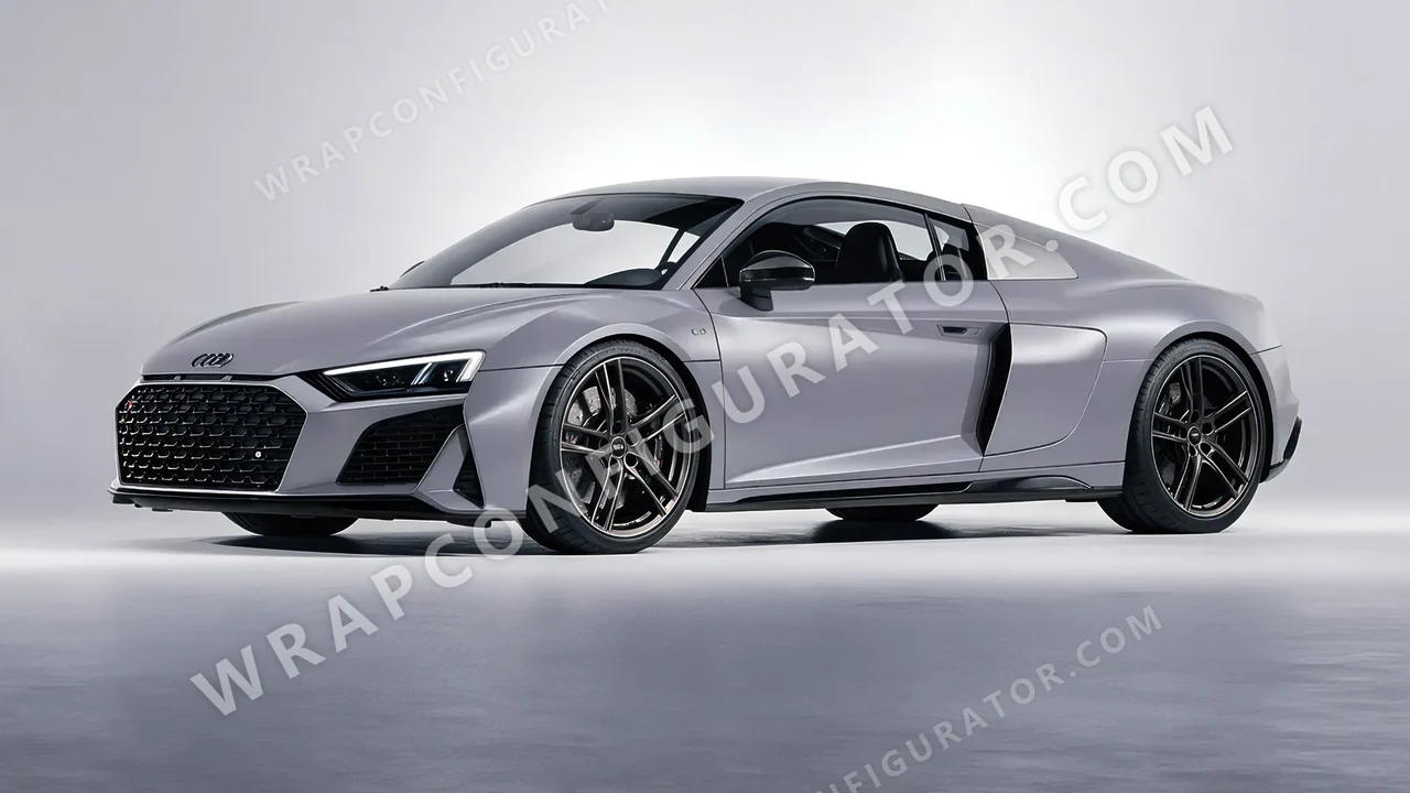 Grey Audi R8 2022 wrapped in Avery Dennison Grey SW900-833-O