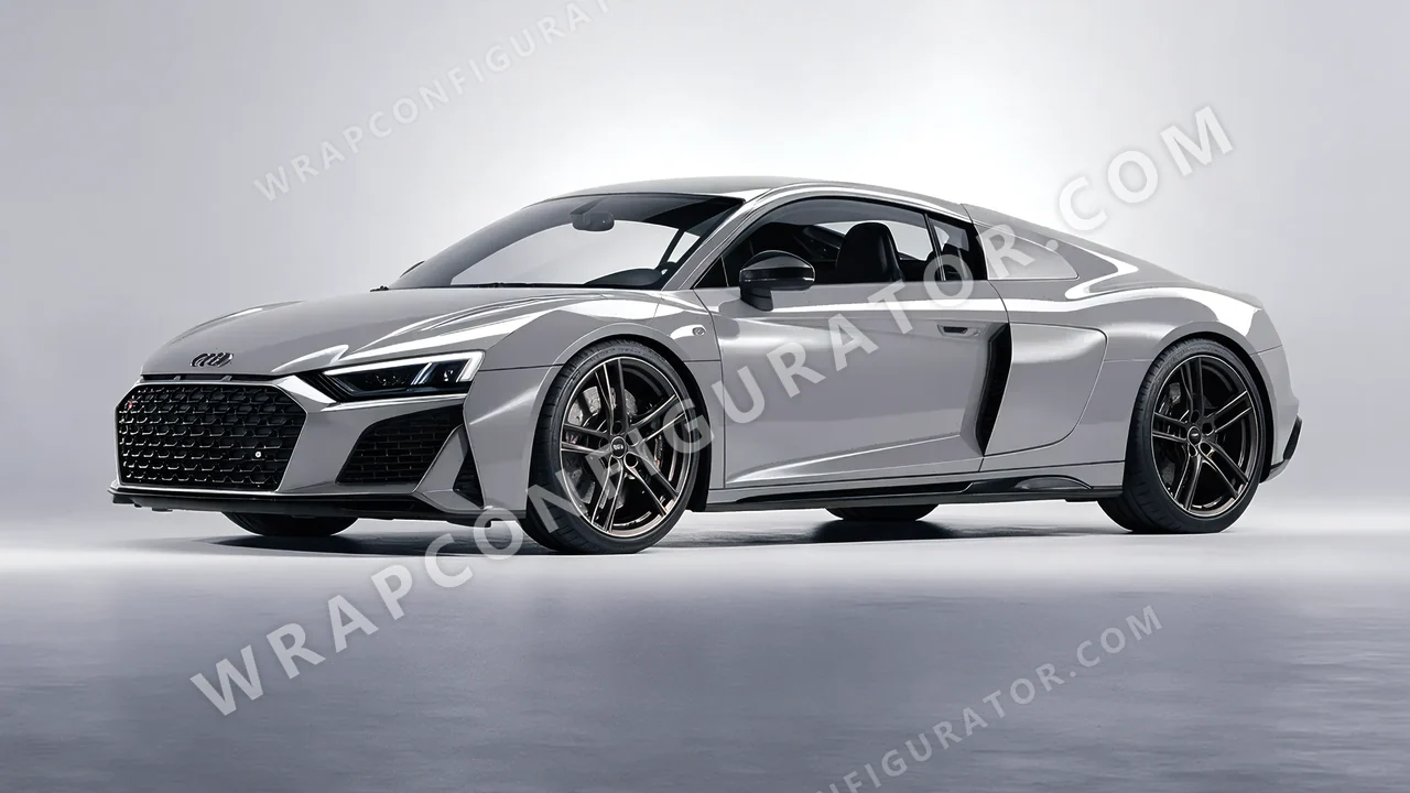 Grey Audi R8 2022 wrapped in Avery Dennison Misty Grey SW900-827-O