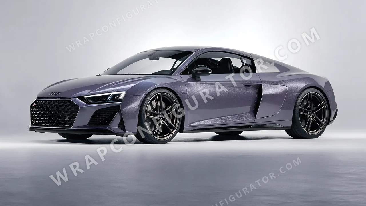 Grey Audi R8 2022 wrapped in Avery Dennison Pride Prismatic Grey SW900-879-M