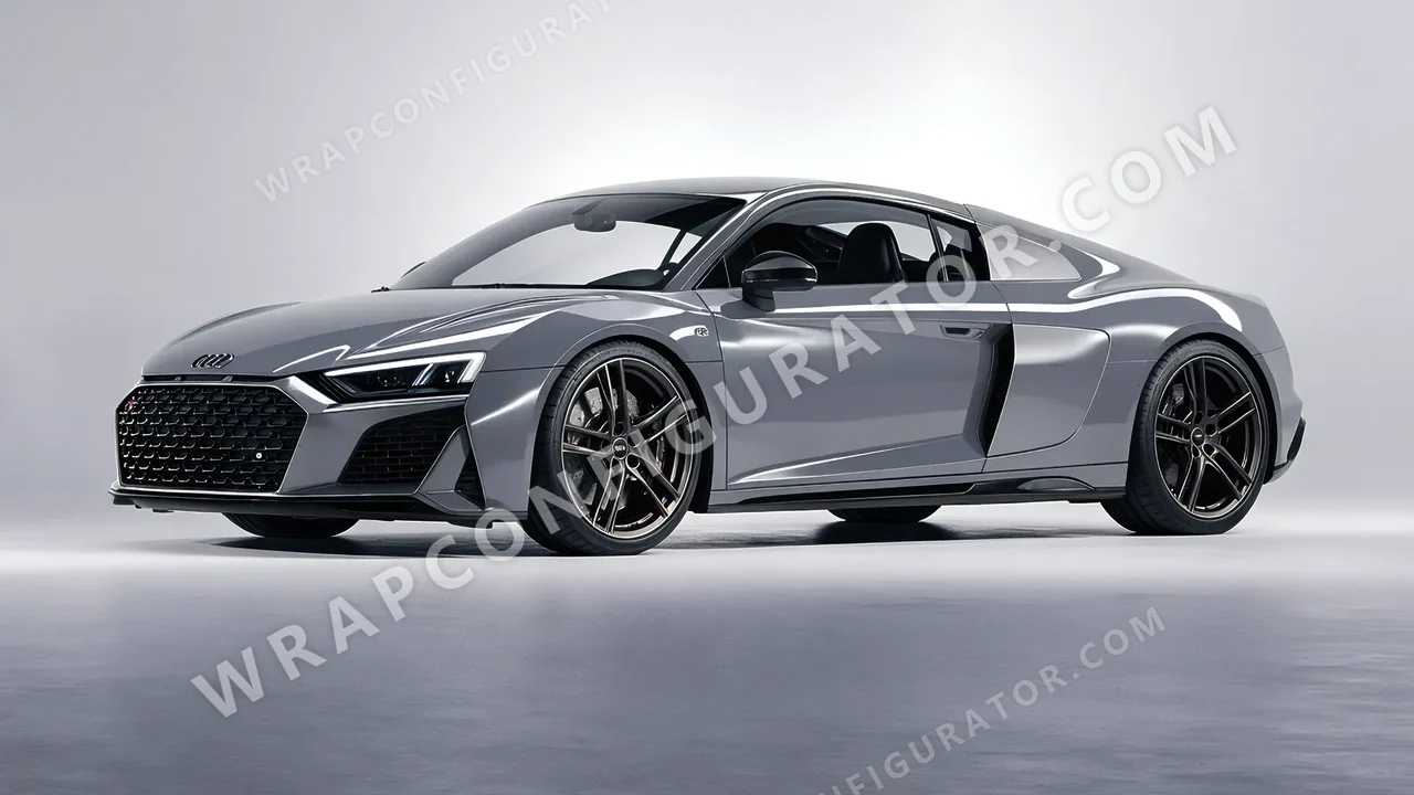 Grey Audi R8 2022 wrapped in Avery Dennison Rock Grey SW900-821-O