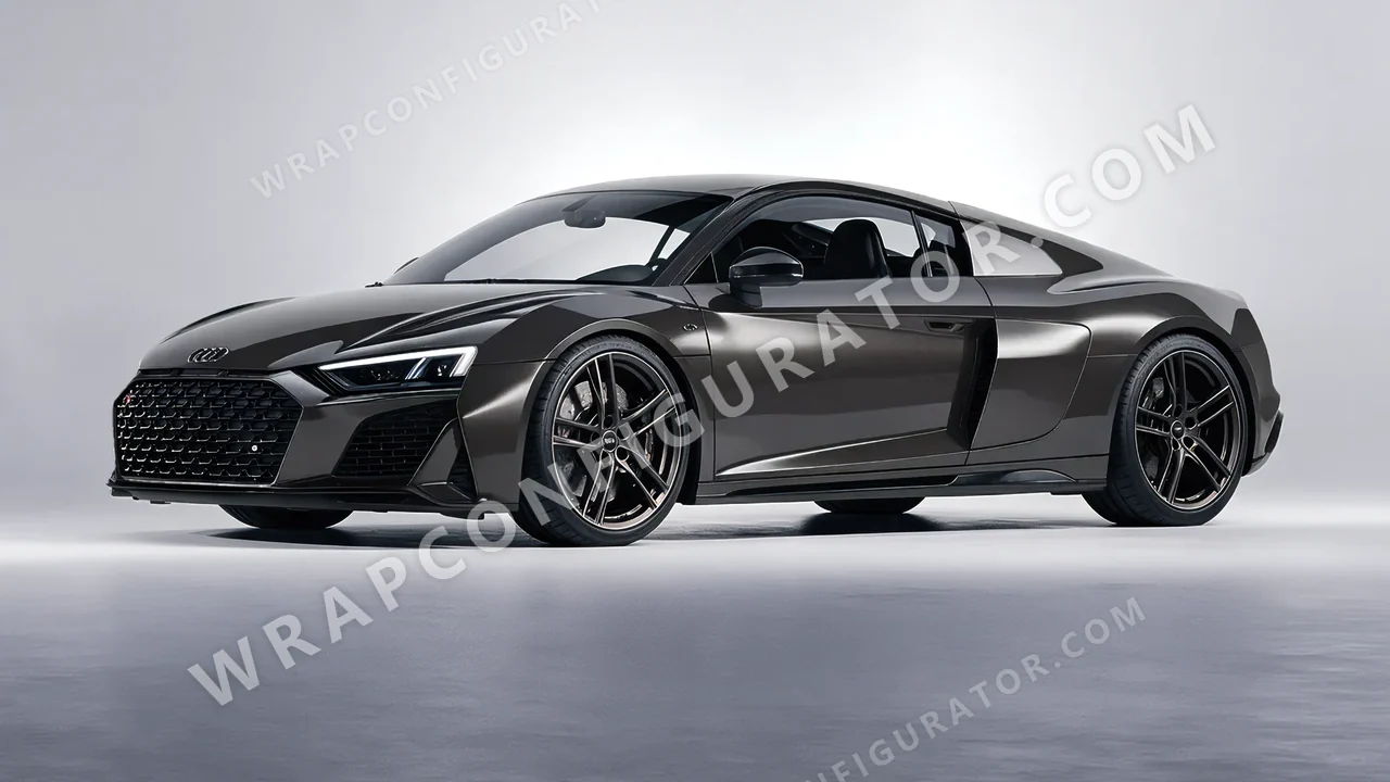 Grey Audi R8 2022 wrapped in Colourshield PPF by HyperPro Dark Gray HGM70-P