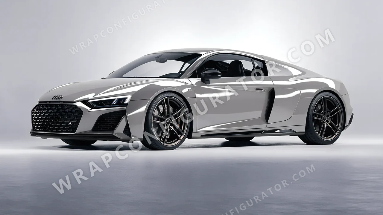 Grey Audi R8 2022 wrapped in Colourshield PPF by HyperPro Light Space Gray HGF34-P