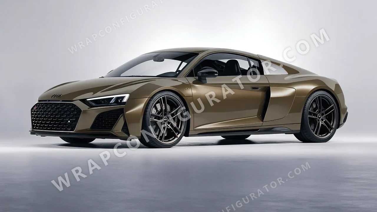 Grey Audi R8 2022 wrapped in Colourshield PPF by HyperPro Sardine Gray GAF28-P