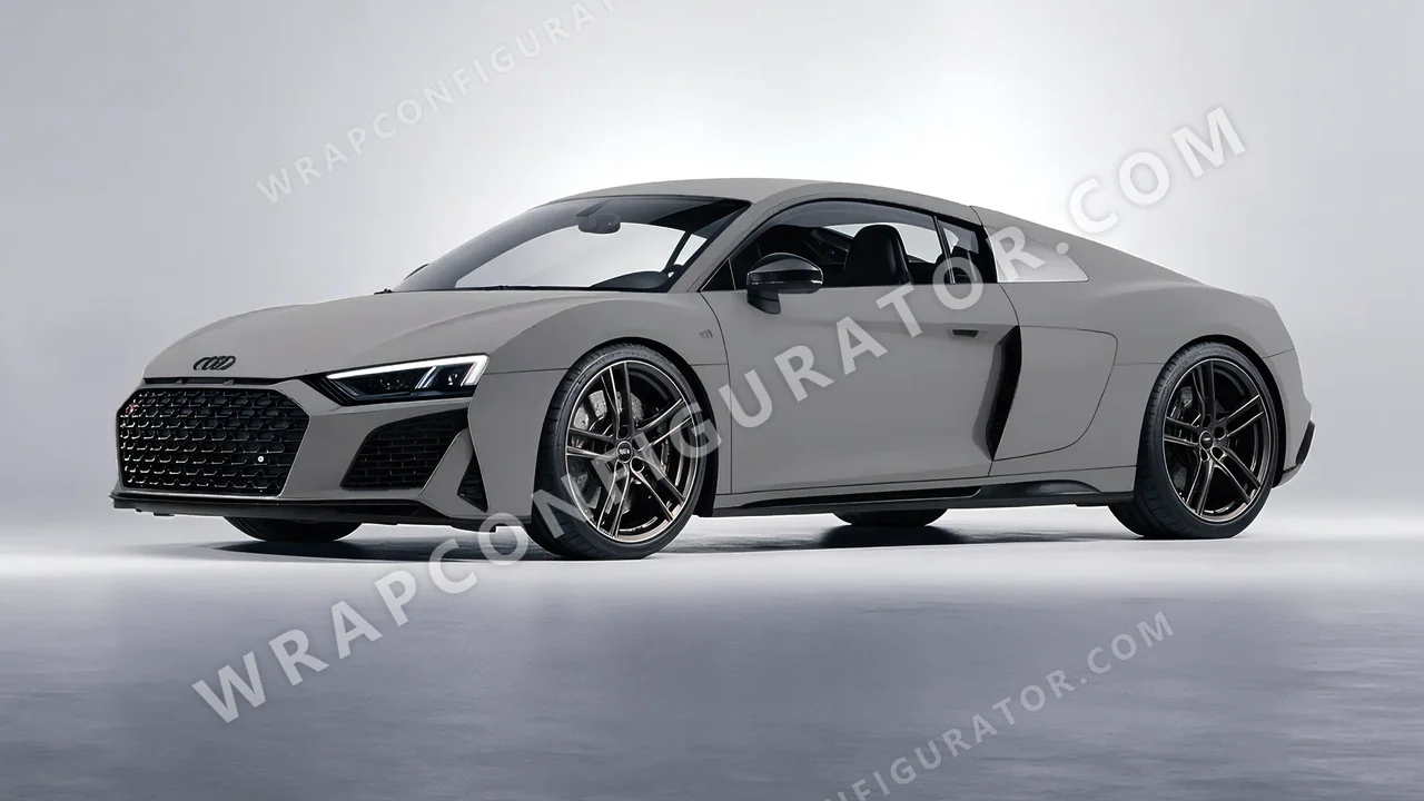 Grey Audi R8 2022 wrapped in Colourshield PPF by HyperPro Shadow Gray SMF24-P
