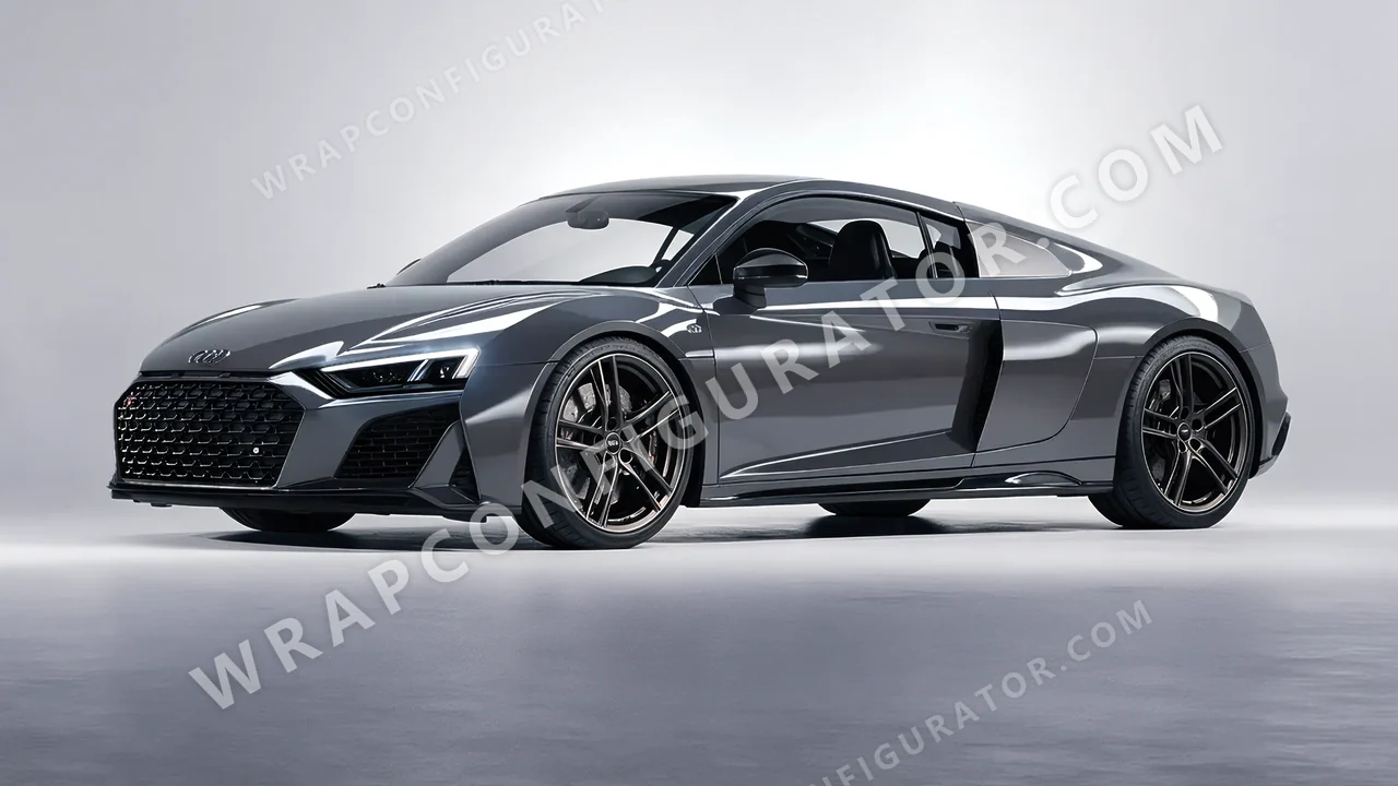 Grey Audi R8 2022 wrapped in Colourshield PPF by HyperPro Shark Gray HGF102-P