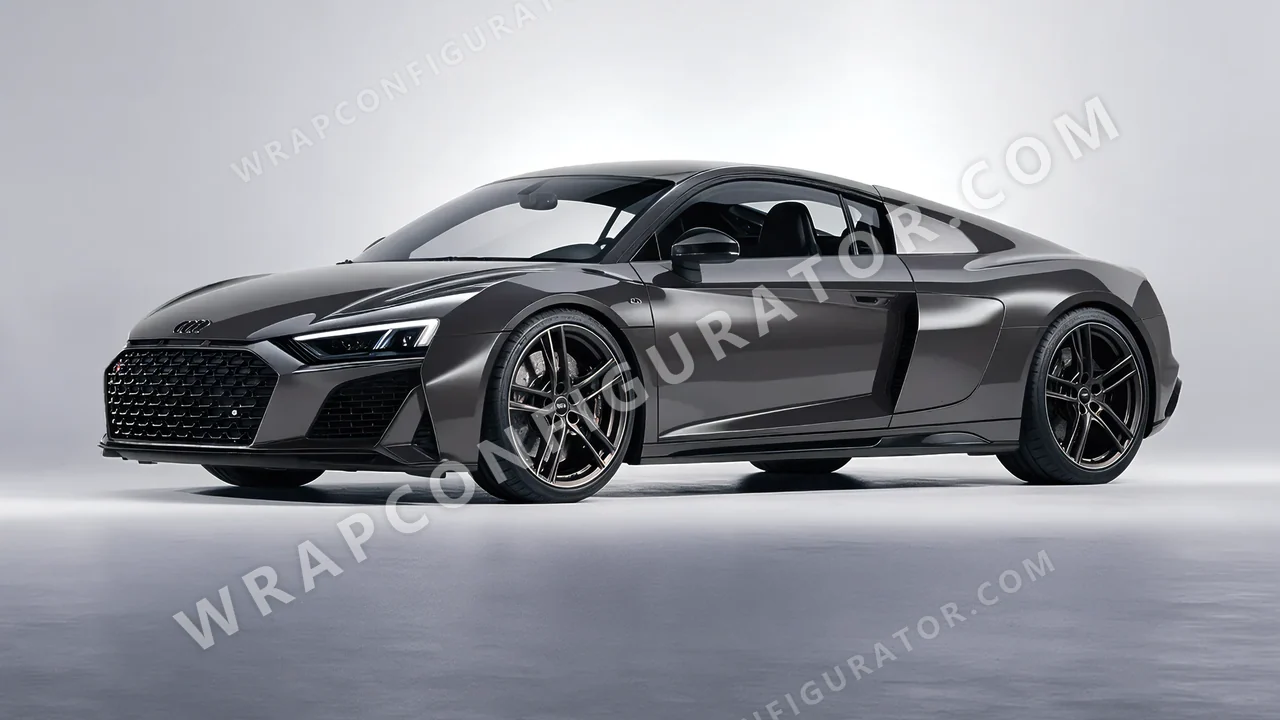 Grey Audi R8 2022 wrapped in Inozetek Dynamic PPF Charcoal DPPF926