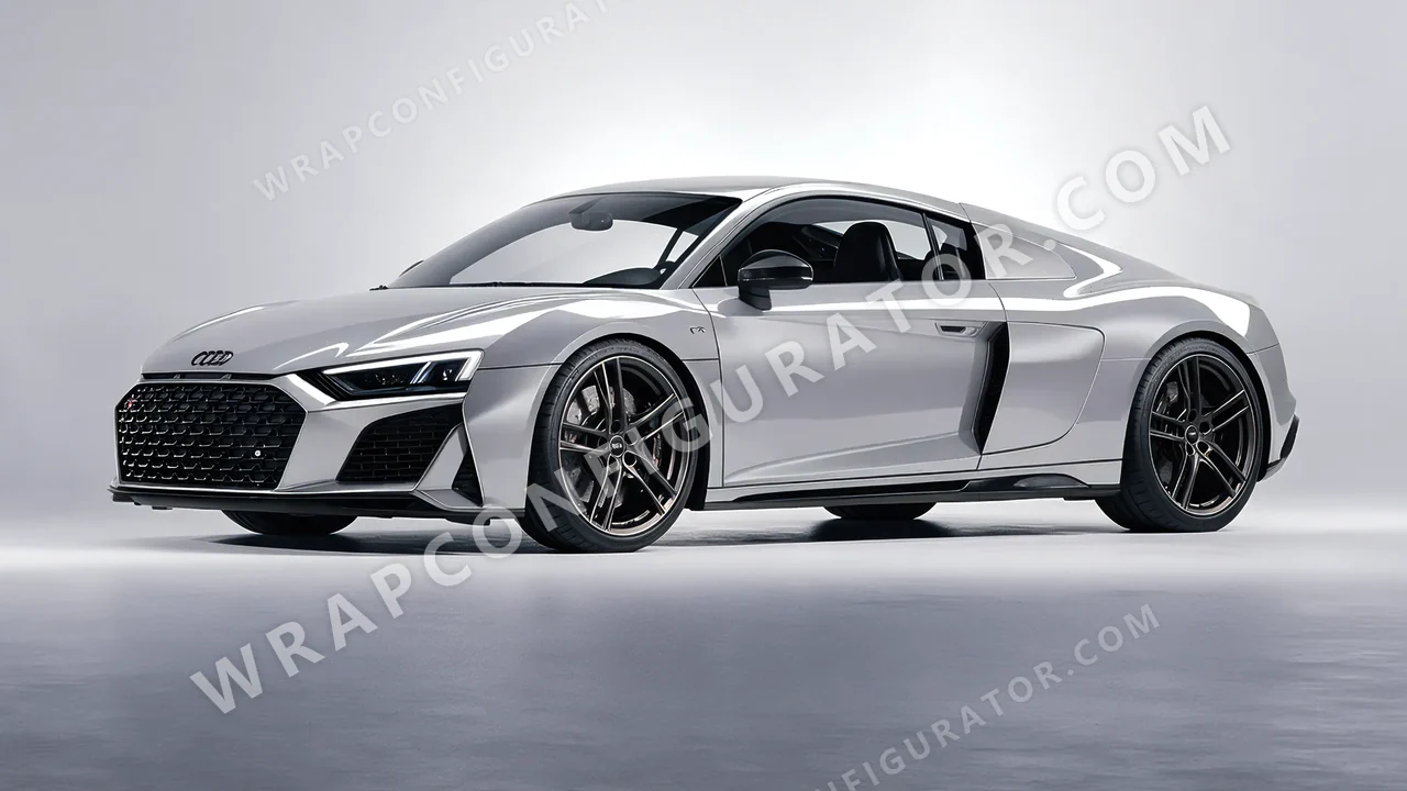 Grey Audi R8 2022 wrapped in Inozetek Dynamic PPF Silver Bullet DPPF912