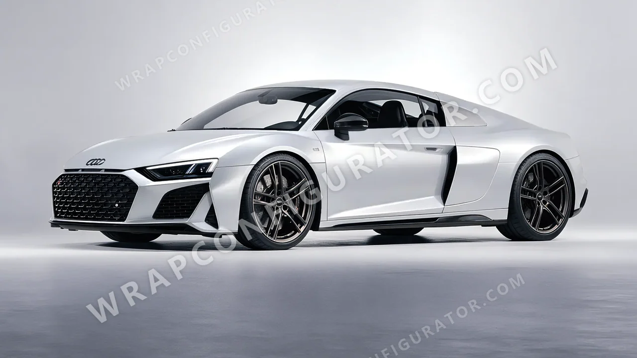 Grey Audi R8 2022 wrapped in Inozetek Dynamic PPF Silver DPPF803