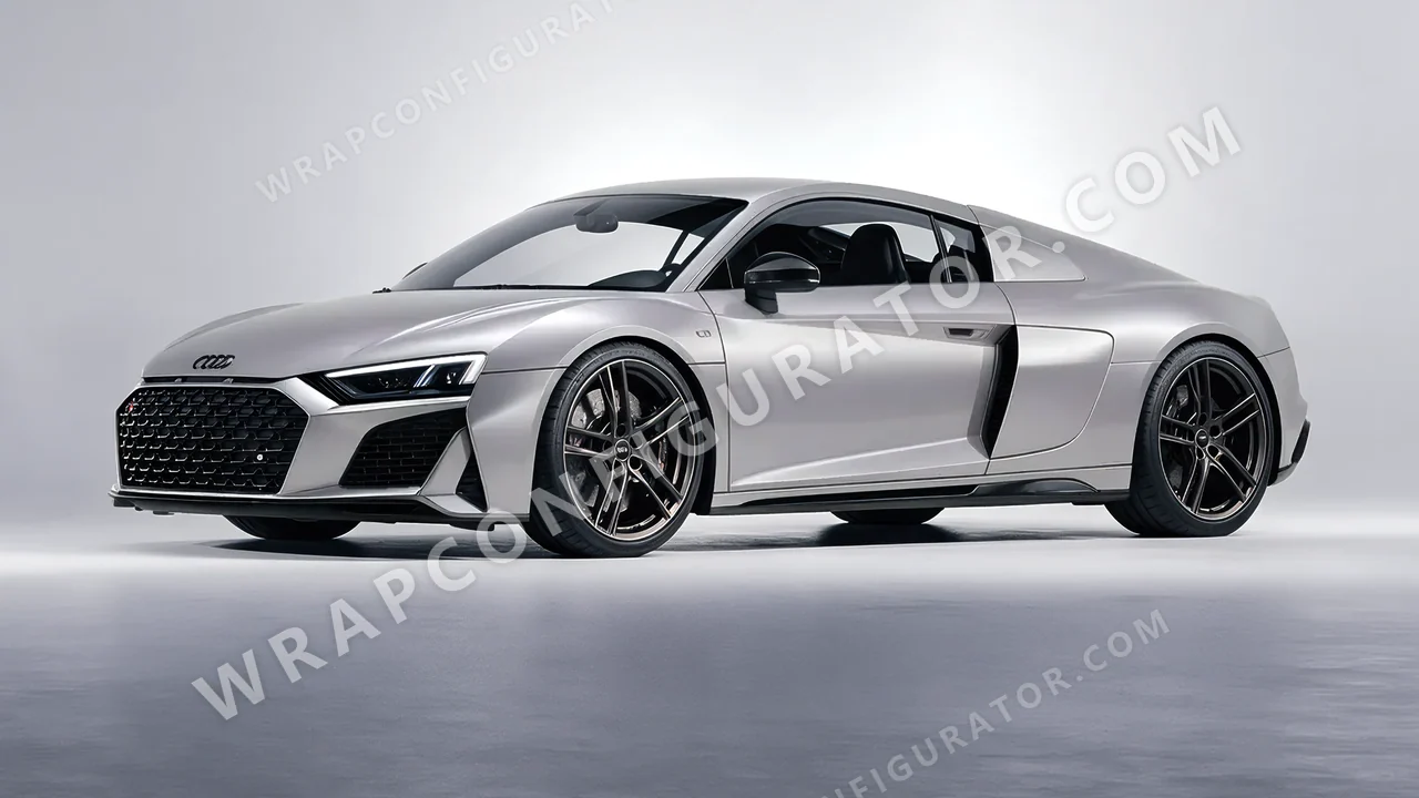 Grey Audi R8 2022 wrapped in Inozetek Dynamic PPF Silver DPPF808