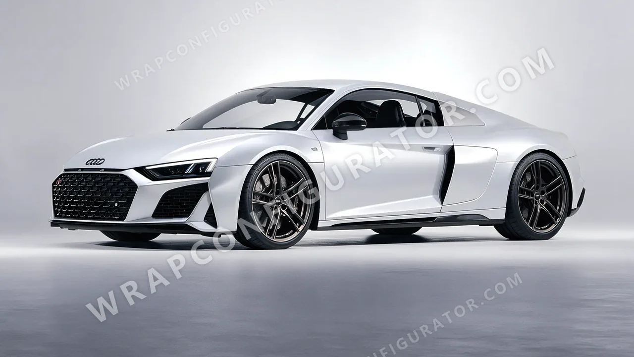 Grey Audi R8 2022 wrapped in Inozetek Dynamic PPF Star Silver DPPF805