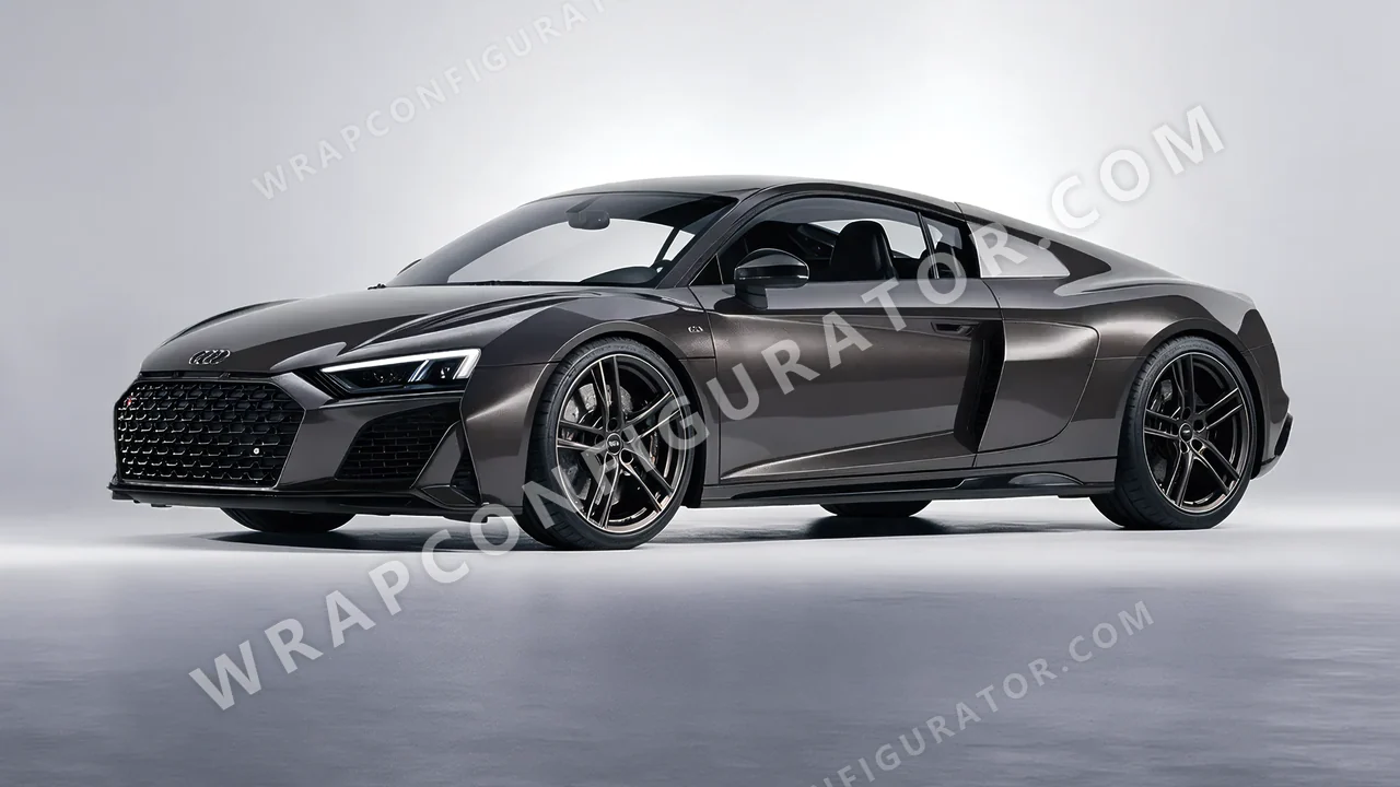 Grey Audi R8 2022 wrapped in Inozetek Dynamic PPF Tungsten Grey DPPF907