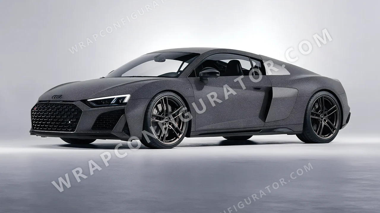 Grey Audi R8 2022 wrapped in KPMF Dark Grey Matt K89015