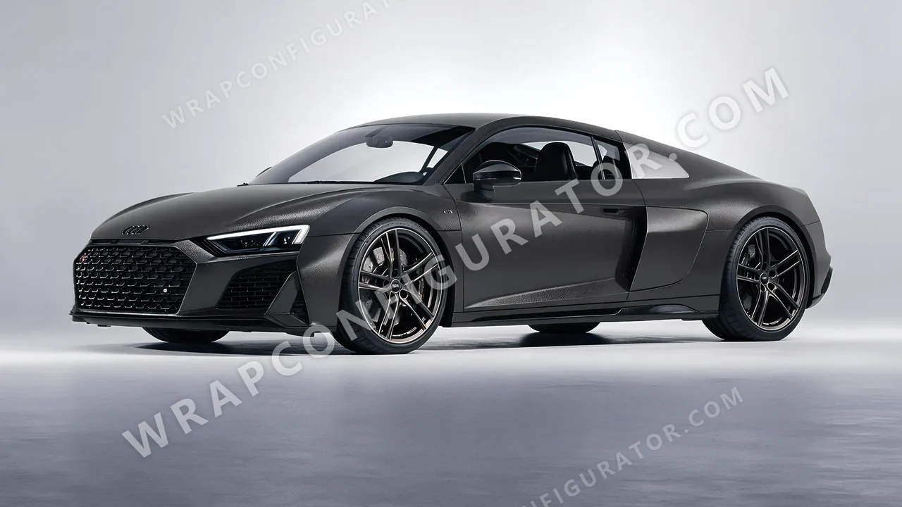 Grey Audi R8 2022 wrapped in KPMF Matt Anthracite K75320