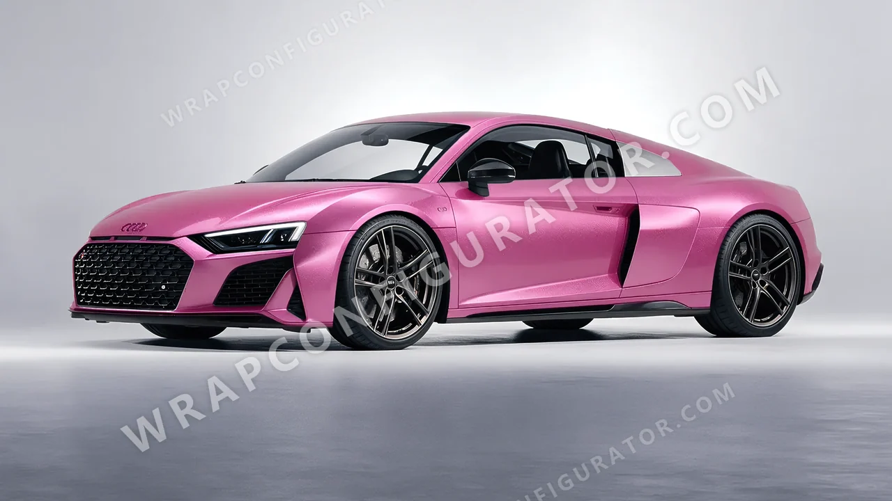 Grey Audi R8 2022 wrapped in KPMF Matt Iced Pink Titanium K75504