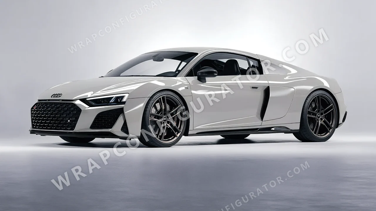 Grey Audi R8 2022 wrapped in KPMF Ominous Grey K75415