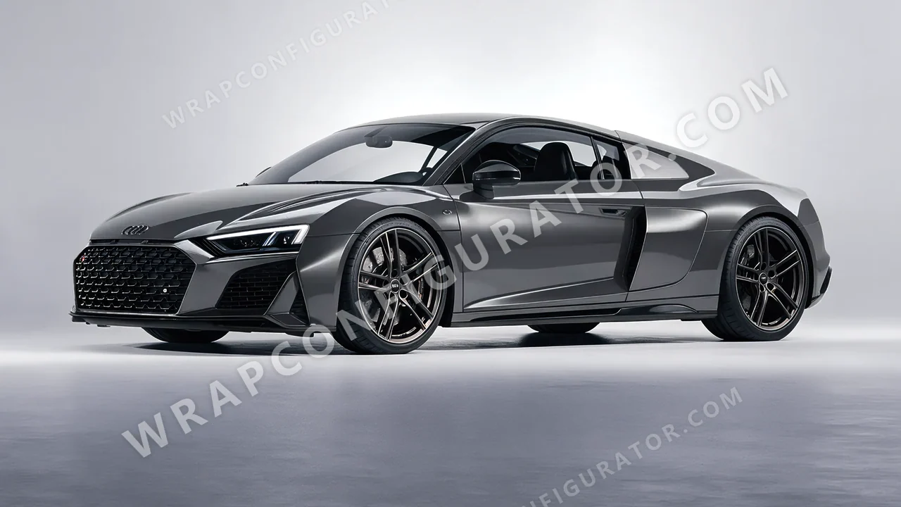 Grey Audi R8 2022 wrapped in ORACAL Graphite 970RA-932G
