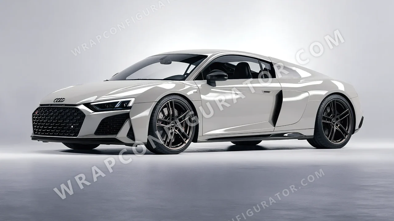 Grey Audi R8 2022 wrapped in ORACAL Ice Grey 970RA-724G