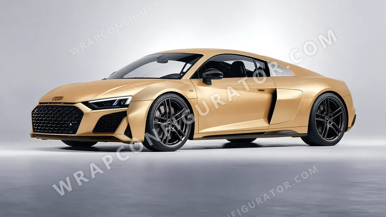 Grey Audi R8 2022 wrapped in ORACAL Pyrite 970RA-926M