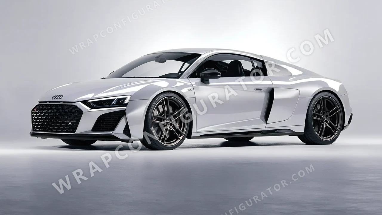 Grey Audi R8 2022 wrapped in ORACAL Silver Grey 970RA-090G
