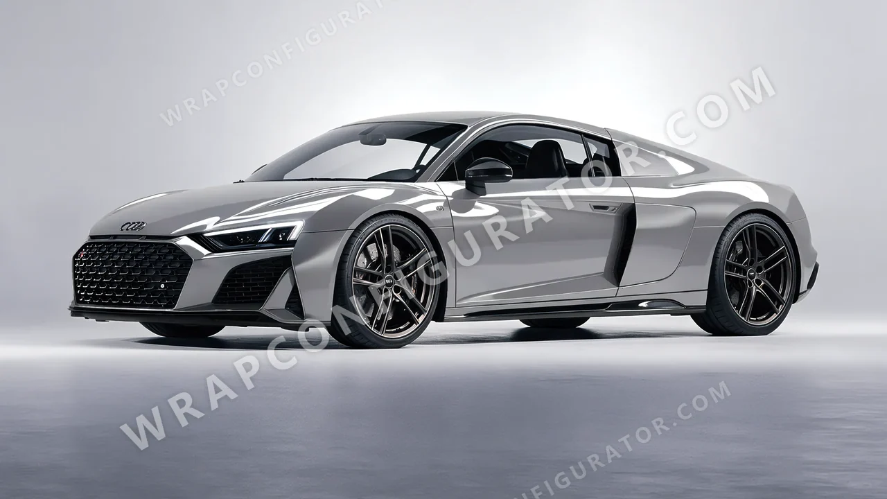 Grey Audi R8 2022 wrapped in ORACAL Simple Grey 970RA-730G