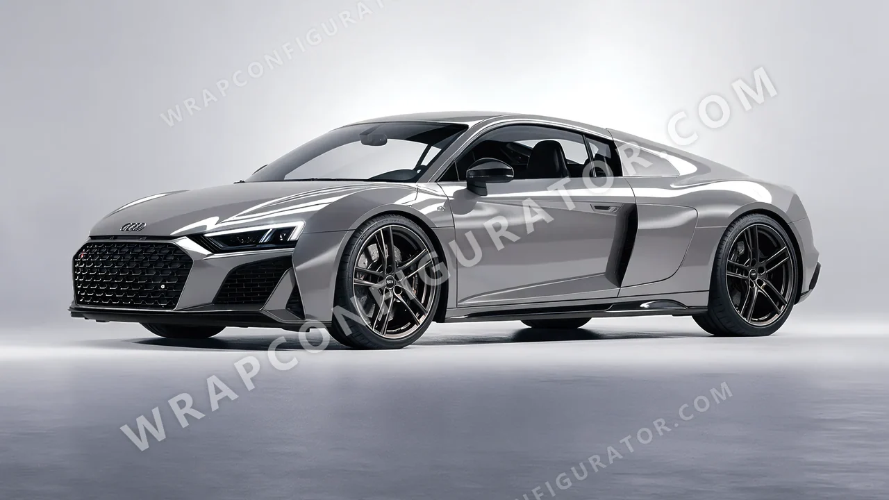 Grey Audi R8 2022 wrapped in ORACAL Telegrey 970RA-076G