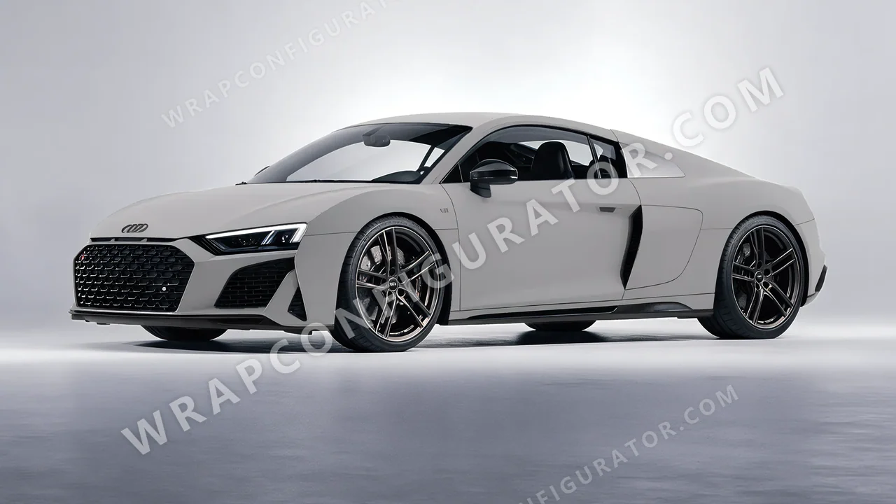 Grey Audi R8 2022 wrapped in ORACAL Telegrey 970RA-076M