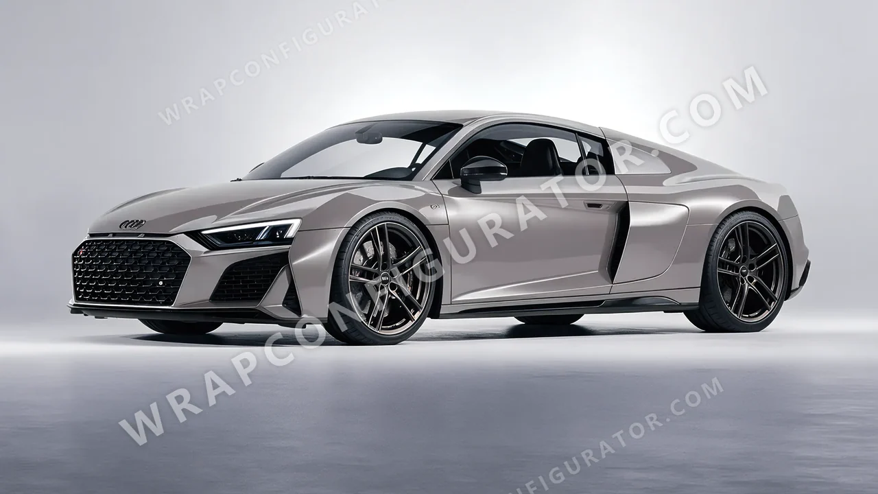 Grey Audi R8 2022 wrapped in ORACAL Tin 970RA-933G