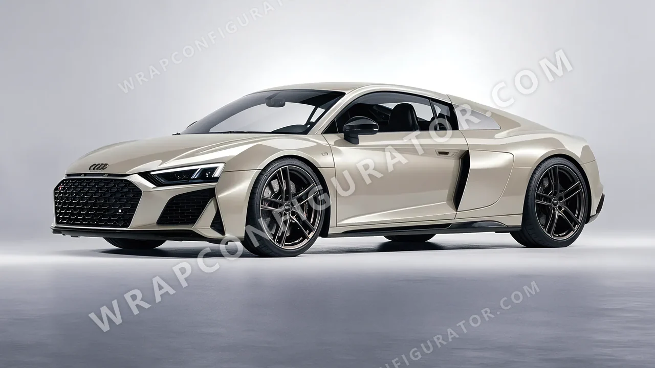 Grey Audi R8 2022 wrapped in ORACAL Zinc 970RA-934G