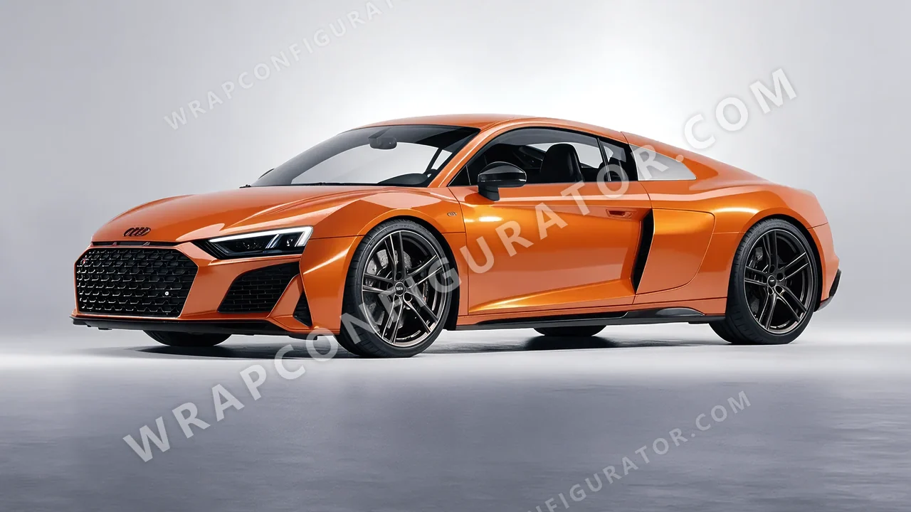 Orange Audi R8 2022 wrapped in 3M Gloss Burnt Orange G14