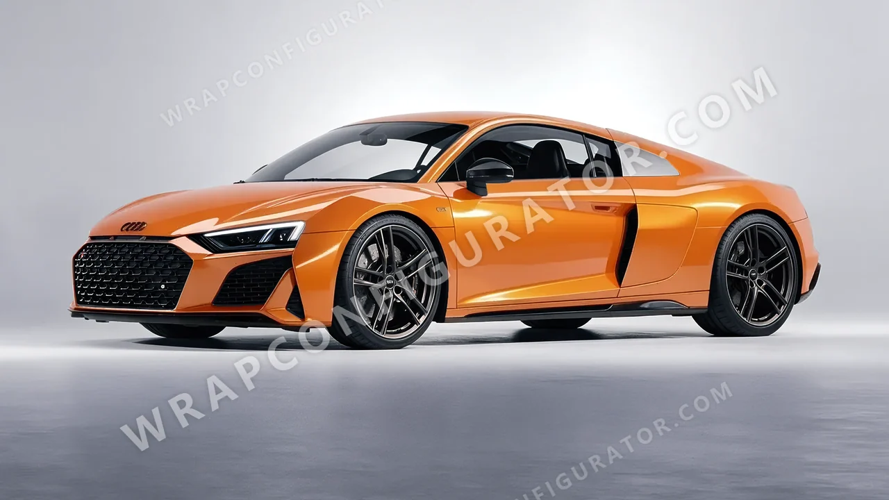 Orange Audi R8 2022 wrapped in 3M Gloss Deep Orange G24