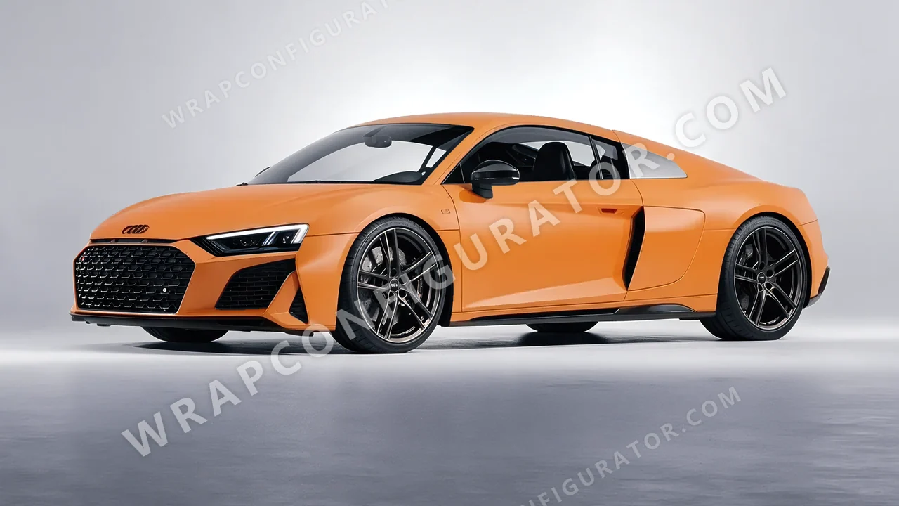 Orange Audi R8 2022 wrapped in 3M Matte Orange M54