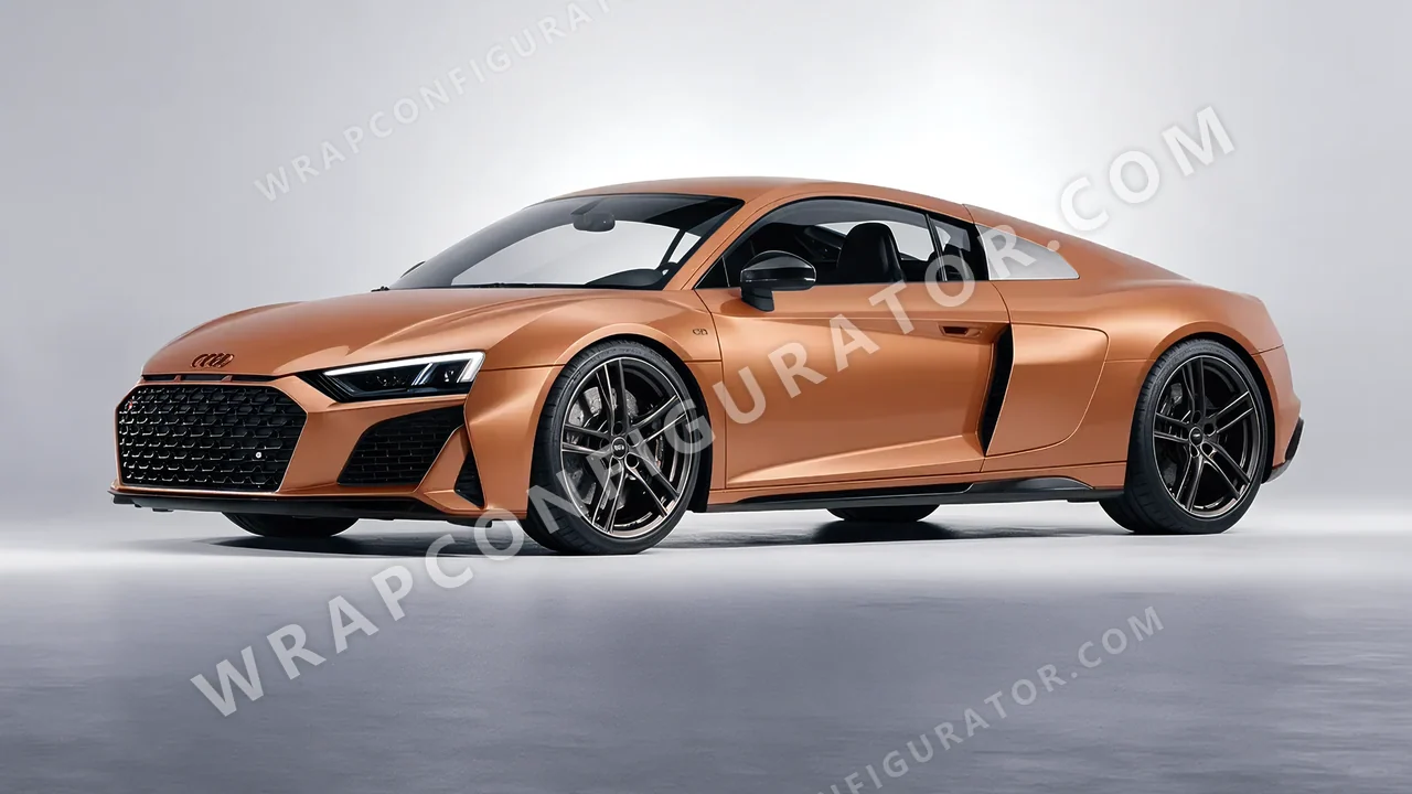 Orange Audi R8 2022 wrapped in 3M Satin Canyon Copper S344