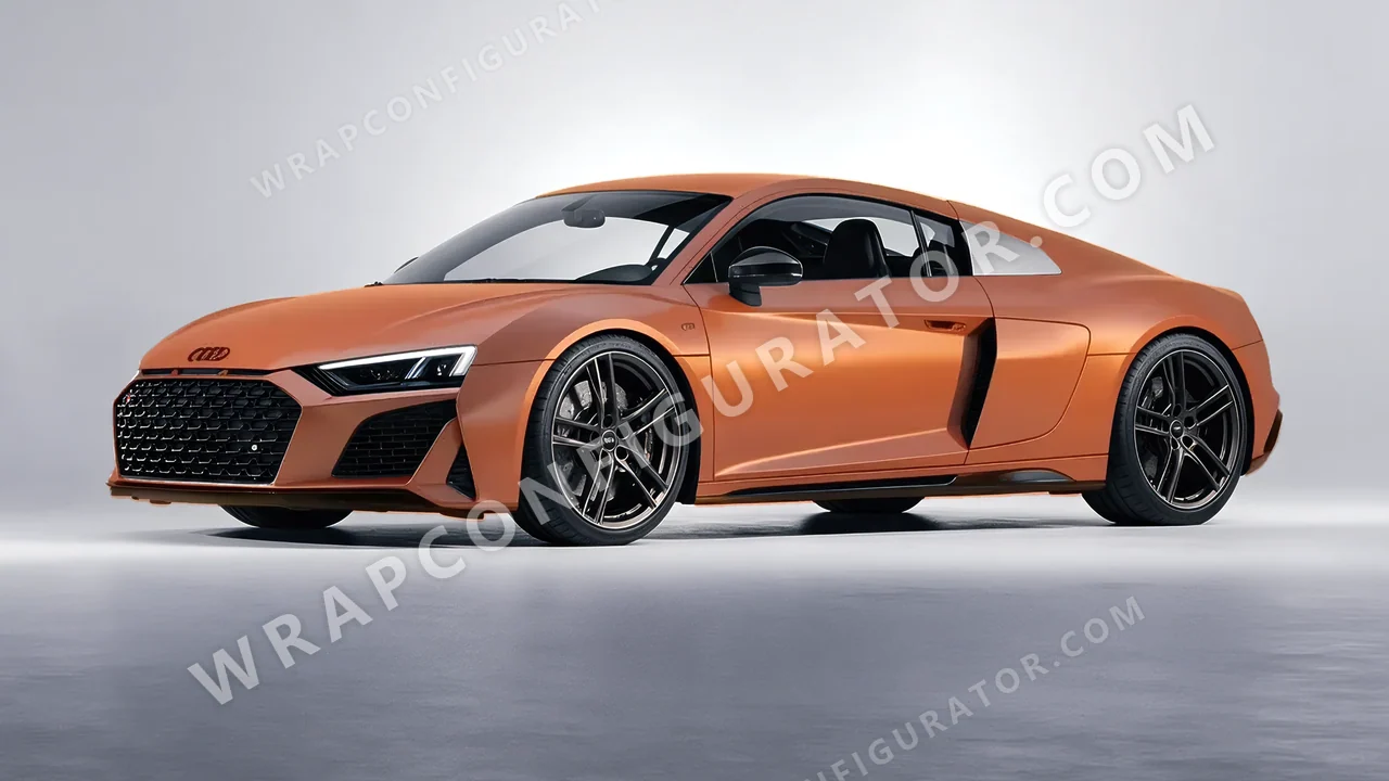 Orange Audi R8 2022 wrapped in Avery Dennison Sunset Ride SW900-302-O