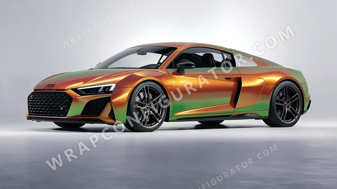Orange Audi R8 2022 wrapped in Colourshield PPF by HyperPro Dawn Orange GB04-P