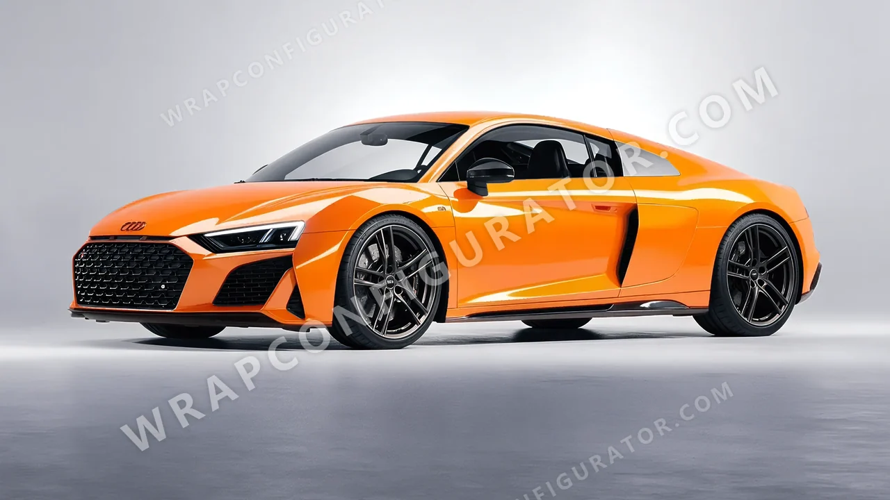 Orange Audi R8 2022 wrapped in Colourshield PPF by HyperPro Papaya Orange HGF50-P