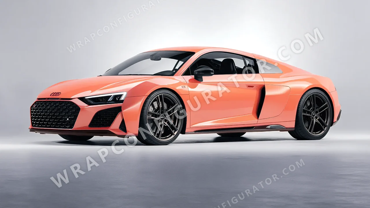 Orange Audi R8 2022 wrapped in Colourshield PPF by HyperPro Retro Orange HGF64-P