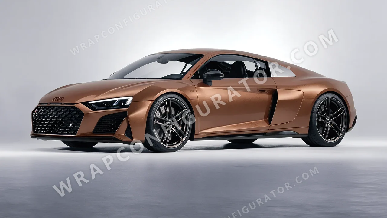 Orange Audi R8 2022 wrapped in KPMF Matt Anodised Bronze K75549