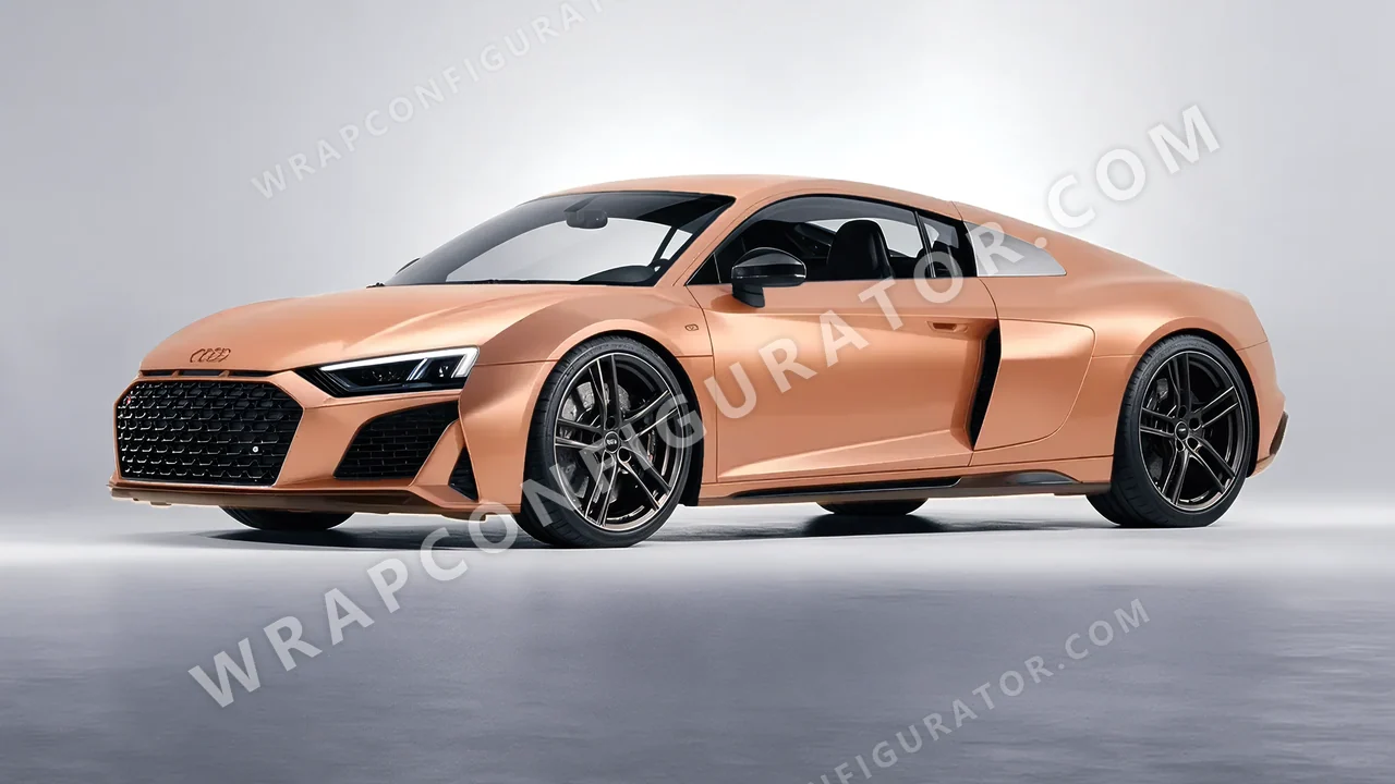 Orange Audi R8 2022 wrapped in ORACAL Copper Kiss 970RA-313M